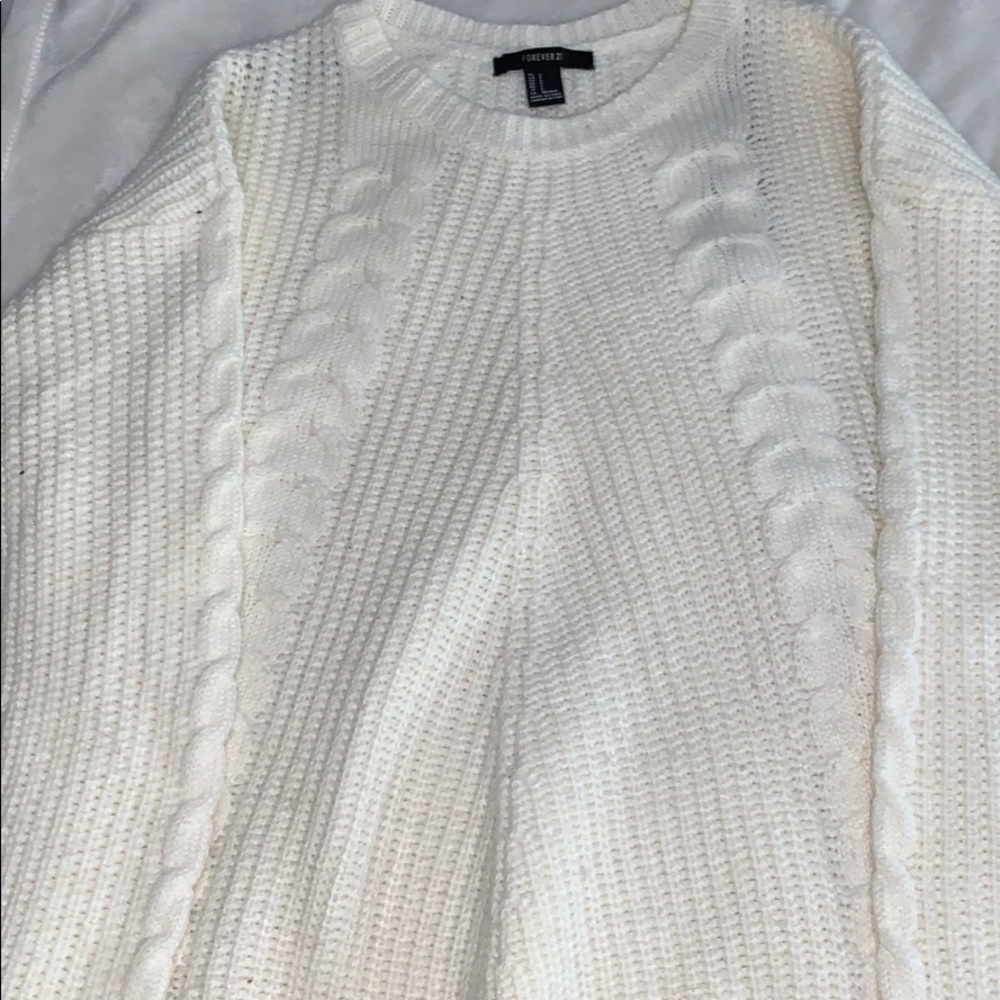 Forever21 Cream Knit Sweater